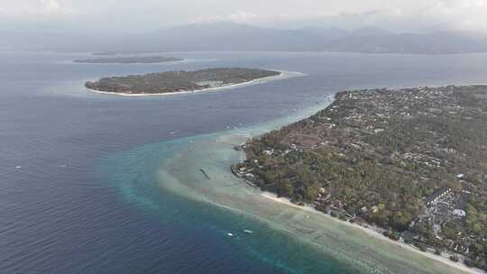HDR印度尼西亚吉利群岛航拍海滨自然风光