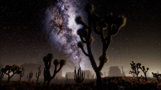 沙漠上空的银河系