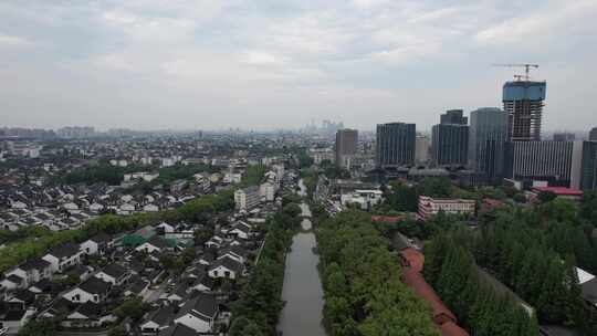 江南水乡苏州园林苏州城市风光航拍视频素材模板下载