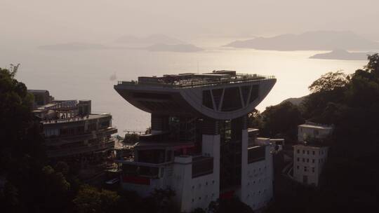 香港太平山顶观景台航拍