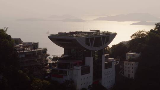 香港太平山顶观景台航拍视频素材模板下载