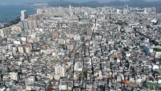 汕尾航拍汕尾市城区建筑风光城镇居民区楼房