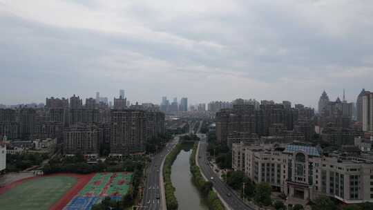 江西南昌城市雨季暴雨来临航拍