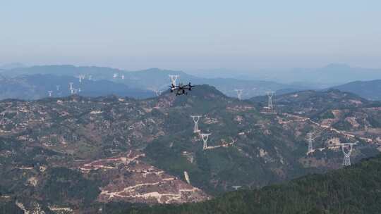 高山深林无人机测绘防火巡查检植保电力线路视频素材模板下载