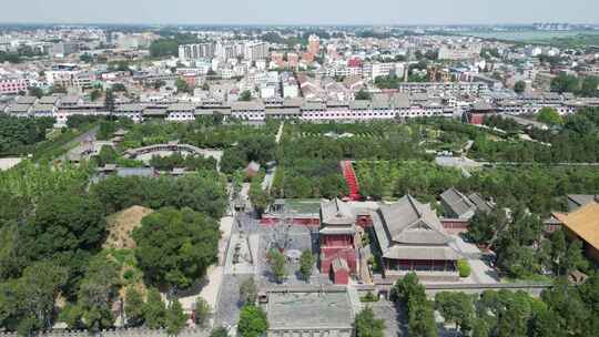 航拍河南周口淮阳太昊陵景区