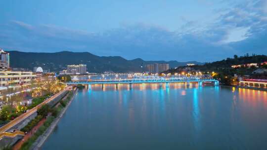 高清实拍四川广元城市夜景