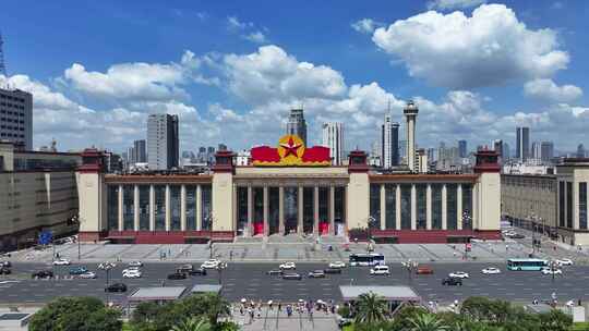 南昌八一广场八一起义纪念塔航拍