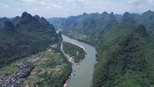 桂林杨堤风景区航拍