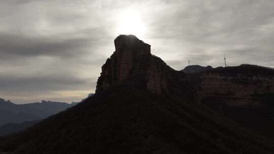 山 山路 山上 航拍 崎岖 陡峭