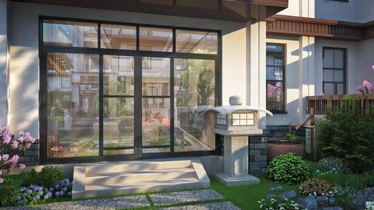 新中式园林景观三维动画效果