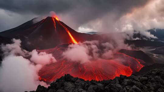 火山喷发自然景观