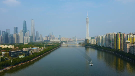 4k高清航拍一线城市广州城市风光