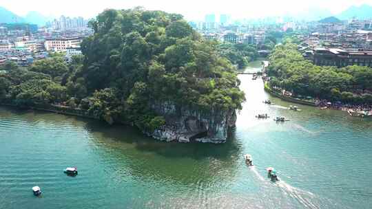 广西桂林象鼻山景区航拍