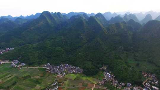 贵州黔西南兴义万峰林景区田园风光风景航拍