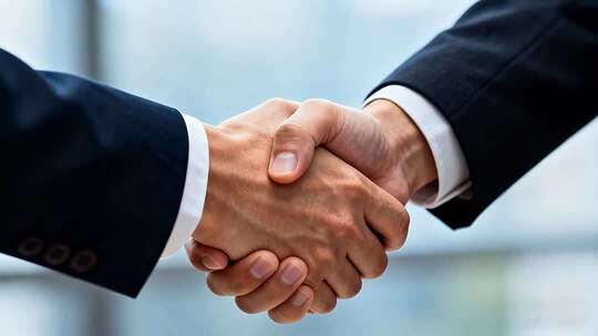 商务人士握手合作场景