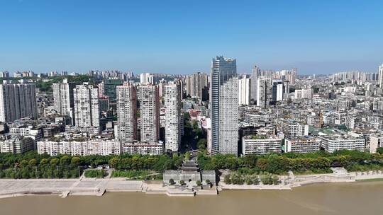 航拍四川泸州城市建设泸州大景