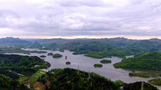 航拍阿哈湖湿地公园