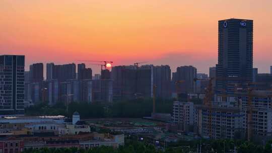 合肥夕阳城市天际线