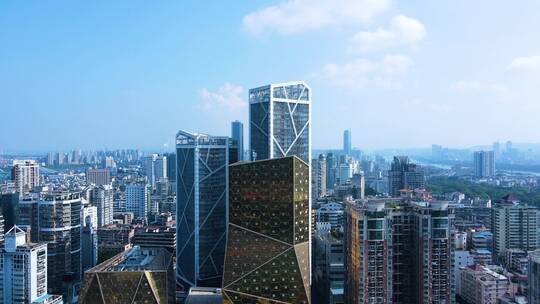 柳州现代化大都市城市建筑航拍柳江风景风光