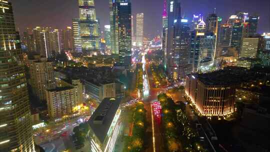 上海市浦东新区陆家嘴车流延时夜晚风景视频