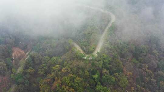 航拍秦岭山脉秋季风景云海