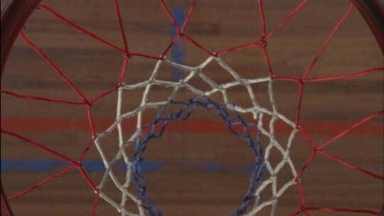 一个篮球进网的特写视频素材模板下载