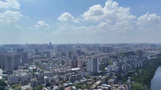 航拍四川自贡建设自贡城市风光