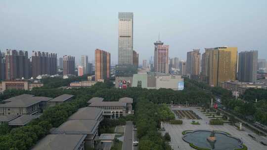 河北邯郸城市建设高楼大厦交通航拍 