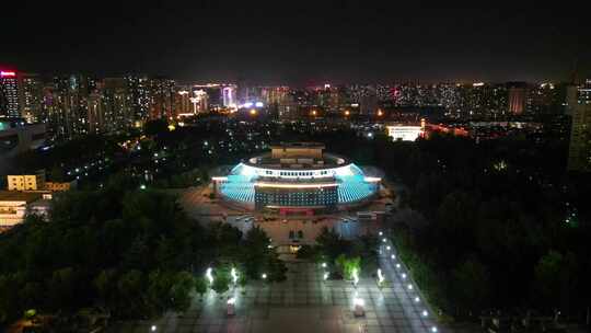 河北石家庄城市夜景灯光航拍