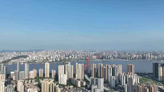 武汉长江两岸城市风光航拍视频素材模板下载