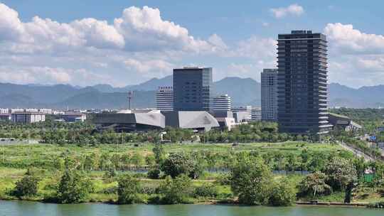 衢州龙游城东新区城市风光航拍