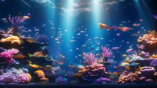 唯美海底背景唯美cg动画海底世界
