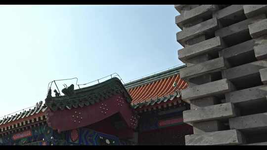 北京隆福寺古建筑房檐fx64k60p