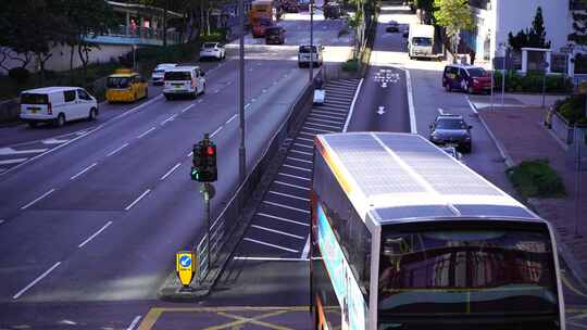 香港街道交通路况道路车流城市道路人群人流