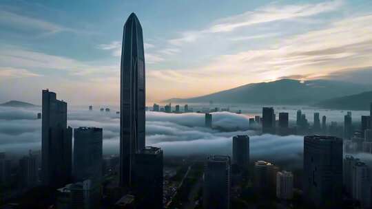 深圳平安金融中心云海景观