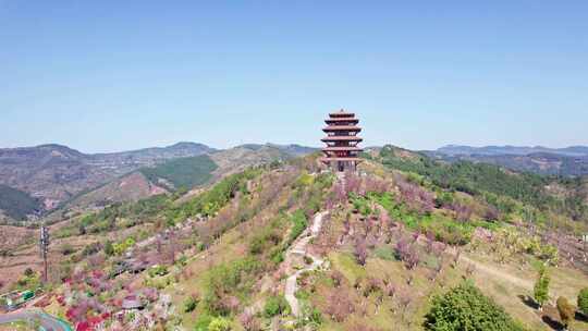 成都龙泉山城市森林公园丹景山丹景阁航拍