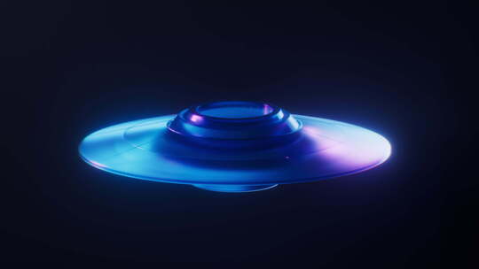 飞碟UFO与霓虹灯光效果循环动画3D渲染视频素材模板下载