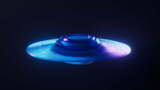 飞碟UFO与霓虹灯光效果循环动画3D渲染高清在线视频素材下载
