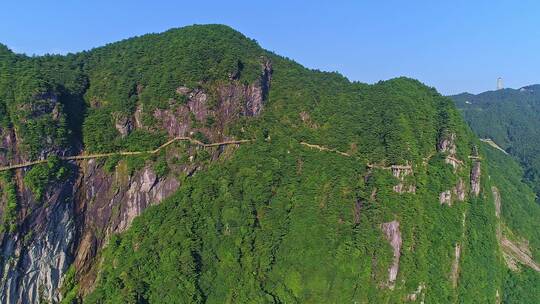 明月山青云栈道视频素材模板下载