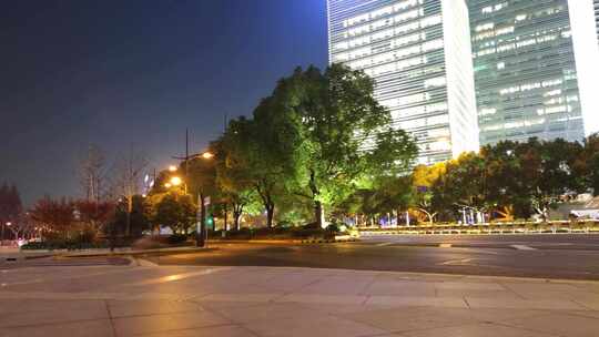 上海市浦东新区陆家嘴车流延时夜景风景视频视频素材模板下载