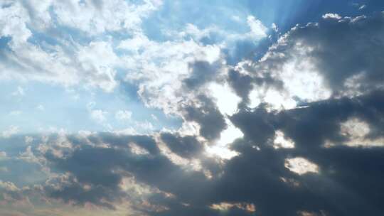 阳光穿过云层乌云丁达尔光延时耶稣光上帝光视频素材模板下载