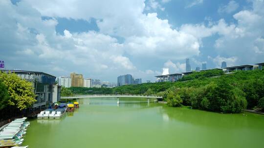 广西南宁民歌湖公园延时