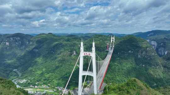 湘西矮寨大桥航拍素材