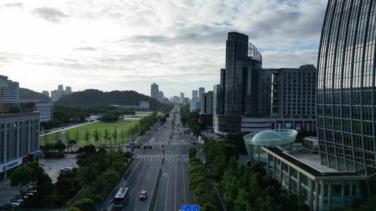 航拍浙江台州建设台州大景台州金融中心视频素材模板下载