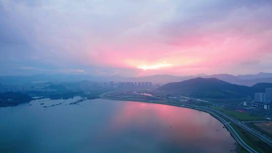 临安青山湖晚霞