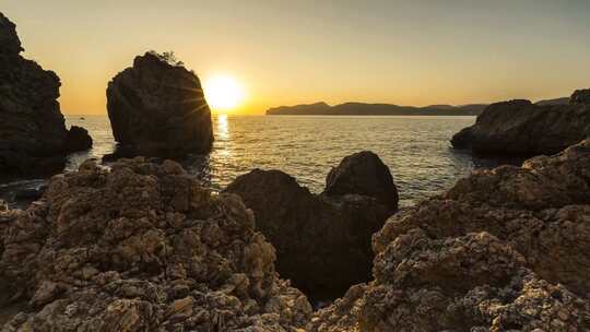 大海风景日出日落延时合集