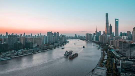 上海_黄浦江_上海_日转夜延时4K视频素材模板下载