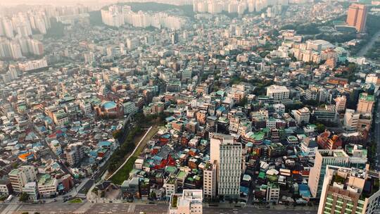 韩国首尔城市航拍