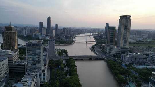 航拍浙江宁波城市风光宁波建设