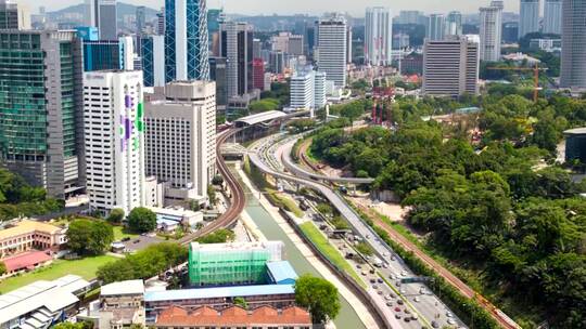 吉隆坡的城市建筑和交通